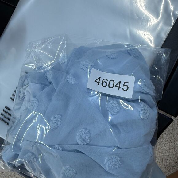 Lulus Bodysuit Women M Medium Blue Polka Dot Embroidered Sleeveless Halter Neck - Picture 5 of 5